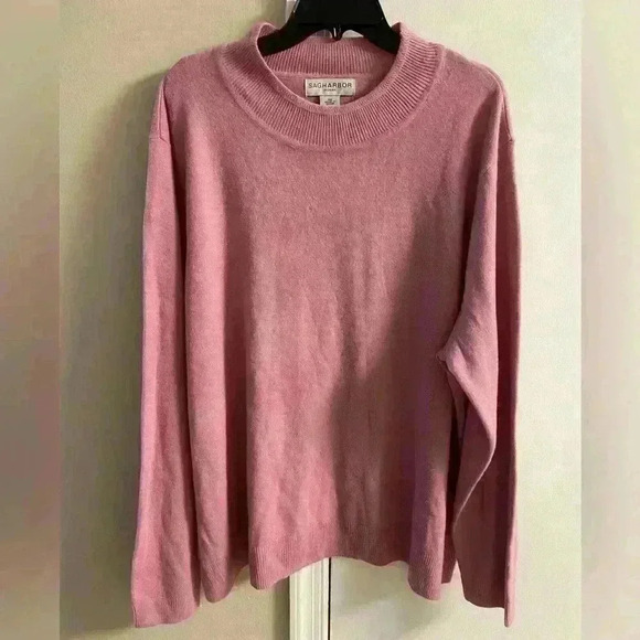 Sag Harbor‎ pink crewneck pullover sweater. 3X. NWT - Picture 1 of 6